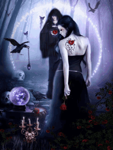 Gif animé gothique femme